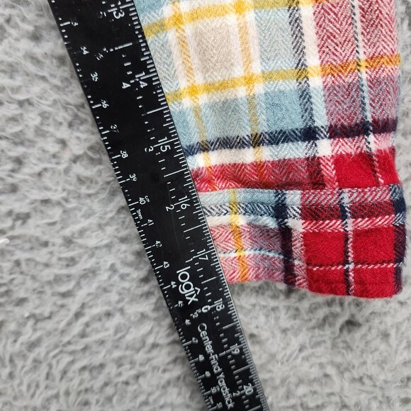 American Eagle Outfitters Shirt Womens Medium Red Plaid Flannel Button Up - Picture 5 of 9